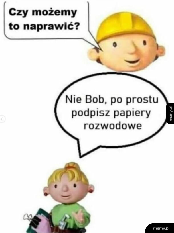 Postacie w kaskach, jedna z narzędziami, druga z dokumentami.