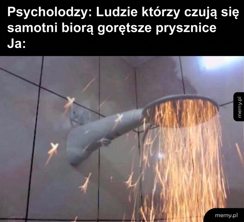 Prysznic emitujący iskry i ogień.