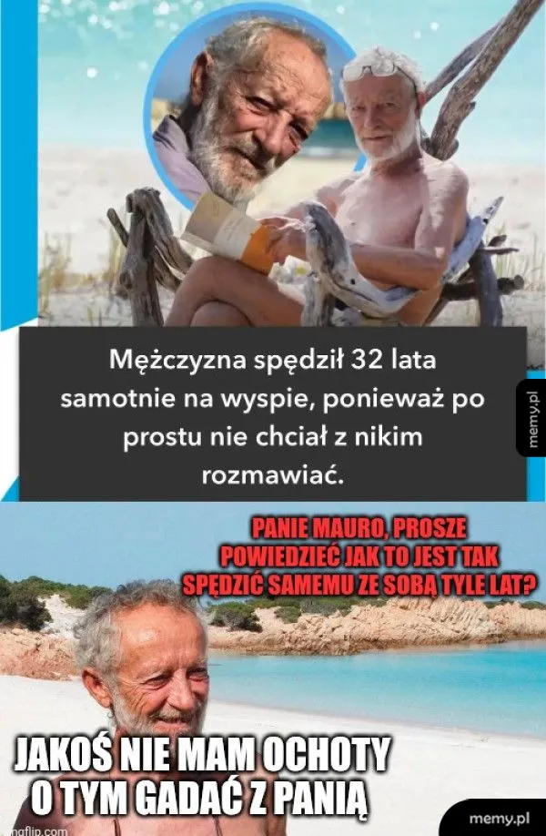 Starszy mężczyzna siedzi na plaży, wygląda na zamyślonego.