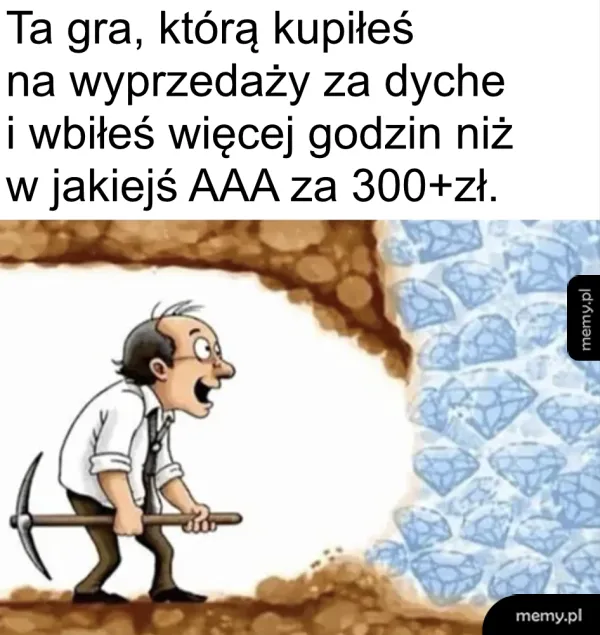 Mężczyzna z młotkiem, odkrywający skarb w lodzie.