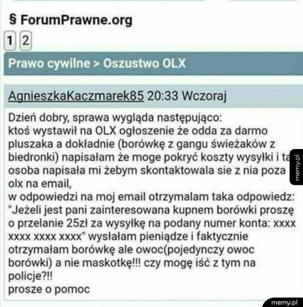 Oszustwo na OLX
