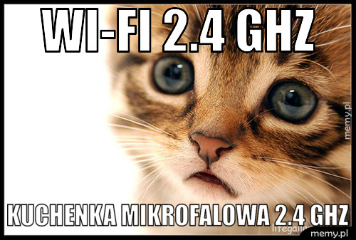 Wi-Fi 2.4 GHz Kuchenka mikrofalowa 2.4 GHz
