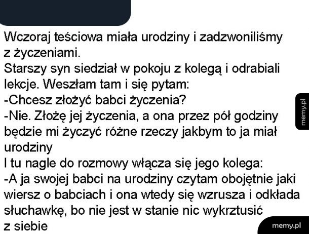 Sposób na krótką rozmowę z babcią