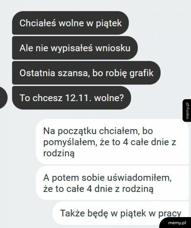 Wolne na piątek