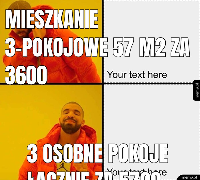 Mieszkanie 3-pokojowe 57 m2 za 3600 3 osobne pokoje łącznie za 5700