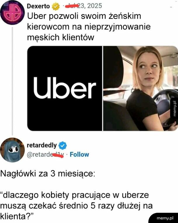 Zrzut ekranu z wpisami na portalu społecznościowym dotyczącymi polityki firmy Uber.