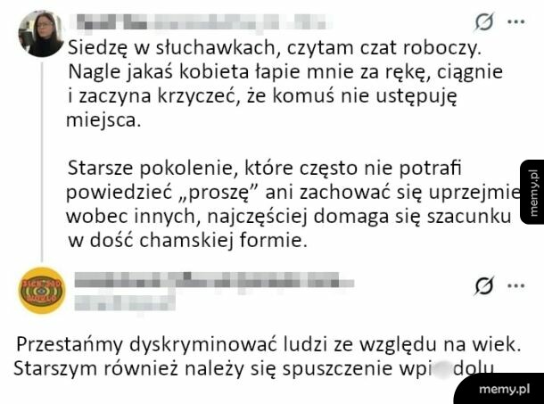 Zrzut ekranu z wpisami w mediach społecznościowych o relacjach międzypokoleniowych w komunikacji.