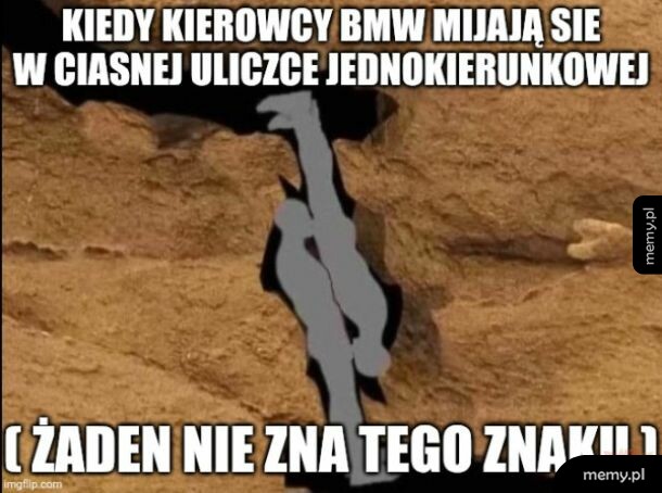 Dwie postacie klinujące się w szczelinie skalnej.