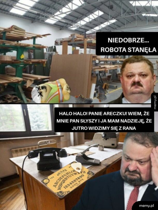 Janusz biznesu próbuje skontaktować się z martwym pracownikiem Arescikiem za pomocą planszy Ouija.
