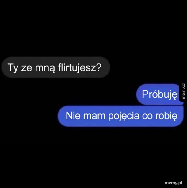 Zrzut ekranu z wiadomości tekstowych na czarnym tle.