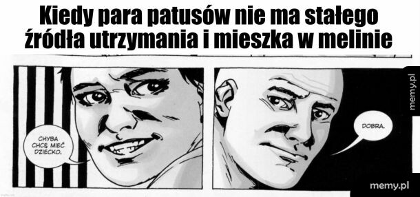 Komiks z dwiema postaciami i podpisem o parze bez stałego źródła utrzymania